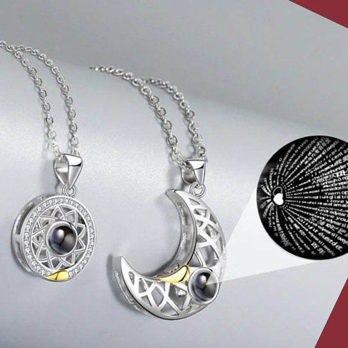 ✨🌙☀️ Collar Sol y Luna “Te Amo” en 100 Idiomas (Pareja) – CV1025